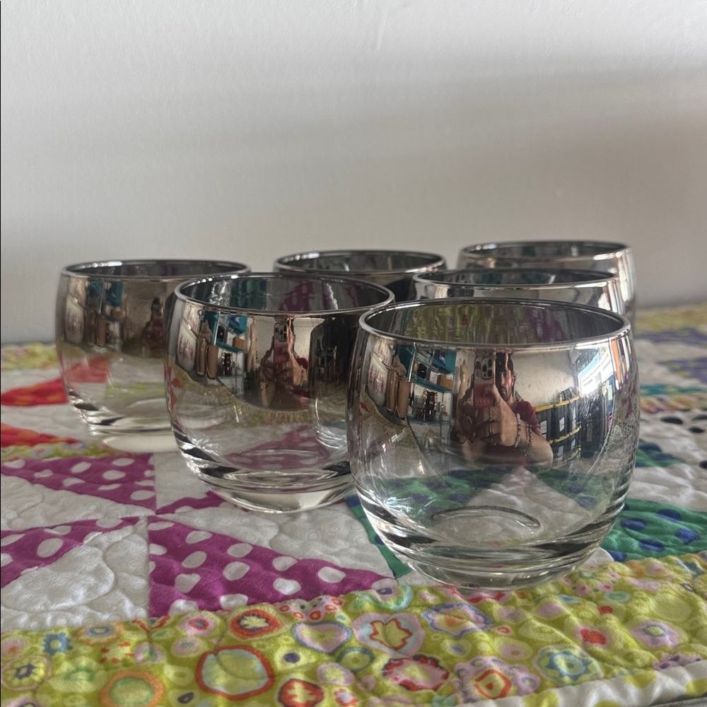 Vintage Dorothy Thorpe Silver Fade Glasses Cups - Set of 6 8 oz. - Picture 2 of 3